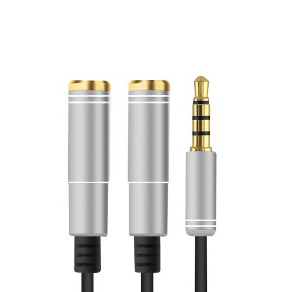 

earphone share adapter cord 3.5mm audio aux male to 2 female headphone extension cable splitter fo sale