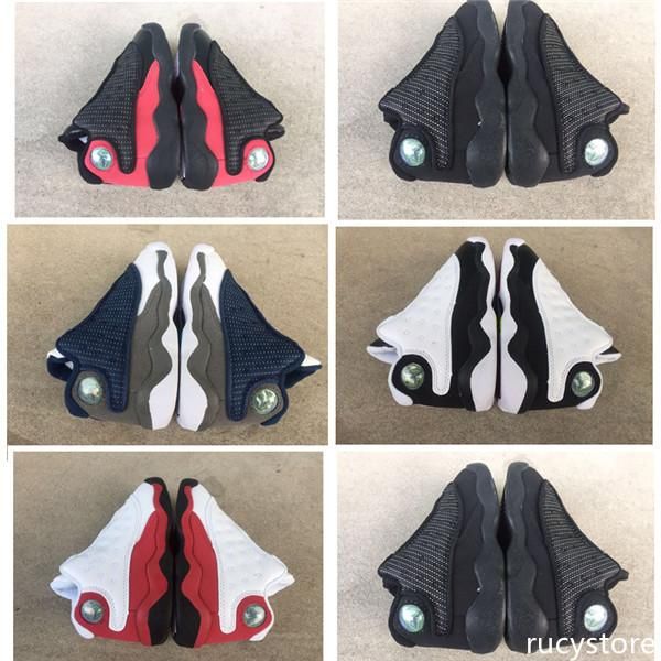 

2019 13s black cats toddler sneakers bred flint kids basketball shoes infant 13 big boy & girl children trainers 28-35