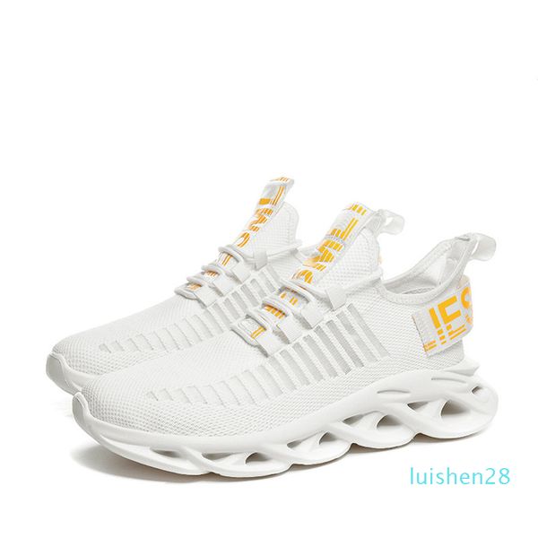 

men lightweight blade running shoes shockproof lack up breathable male sneakers height increase walking gym shoes man l28, Black