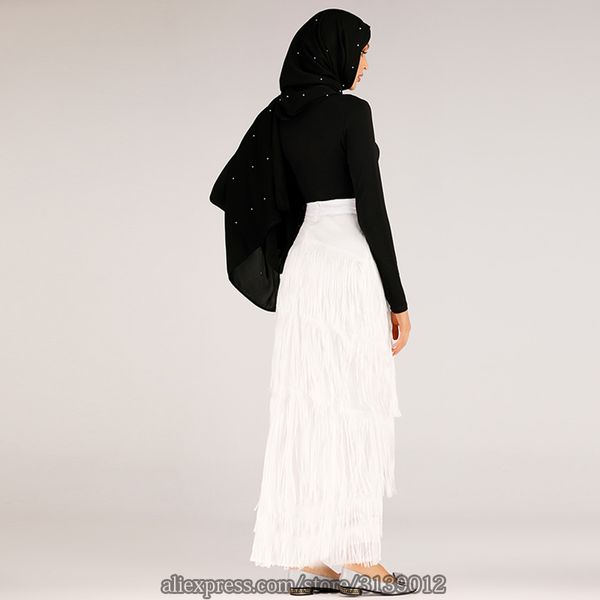 

tassel long skirt muslim women bottom abaya turkey islamic moslim skirts elbise musulman vetement femme dubai jupe musulmane