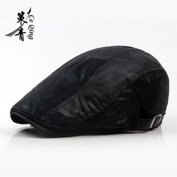 

korean imitation pu leather beret hat men's striped forward hat casual snakeskin road beret ladies, Blue;gray