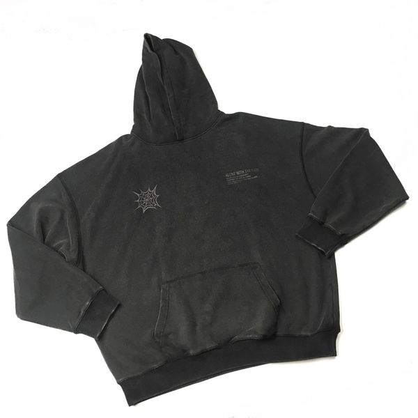 

reflective distressedblack hoodie iridescent pattern hip hop oversize pullover autumn streetwear, Black