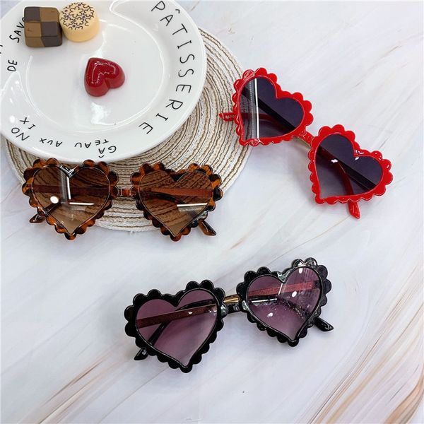 

ttlife baby 2020 heart kids sunglasses fashion new love plastic pink sun glasses girls boys uv400 sunglasses okulry oculos, White;black