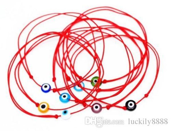 

100pcs red string evil eye lucky red cord adjustable bracelet new, Golden;silver