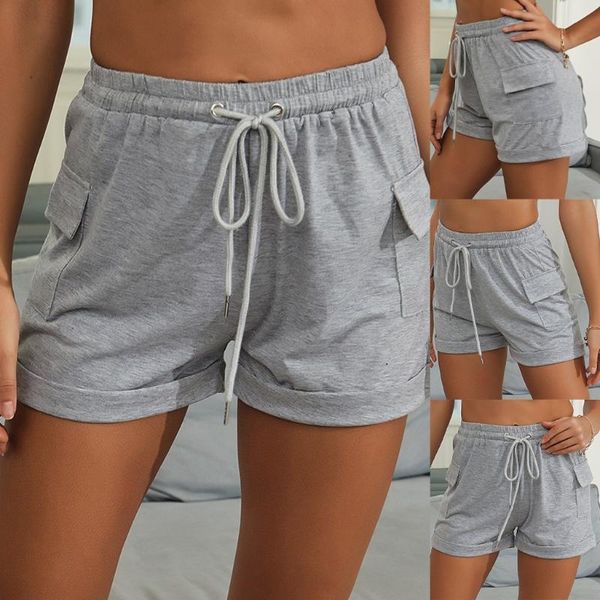 

2020 plus size women yoga shorts with pockets jeggings shorts fitness training gym workout running sports short, White;red