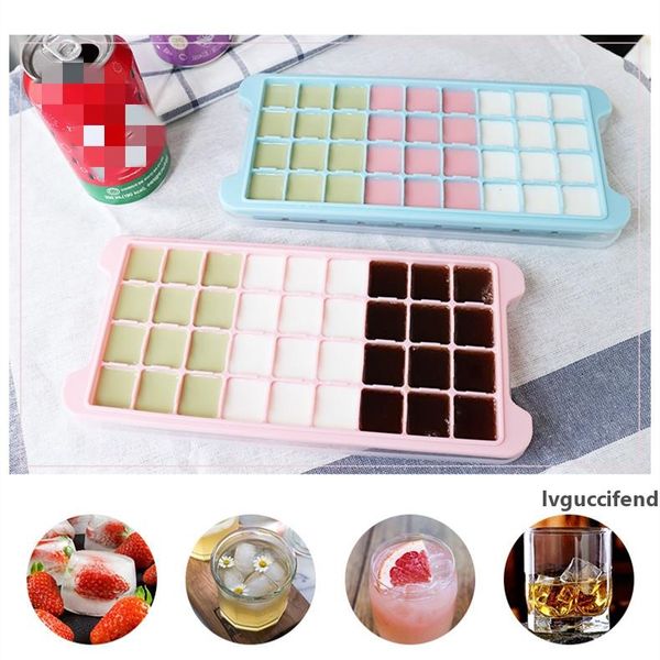 

silicone ice tray 7 colors refrigerator ice block mold homemade ice cube utensil with lid small household er ice-making box a07