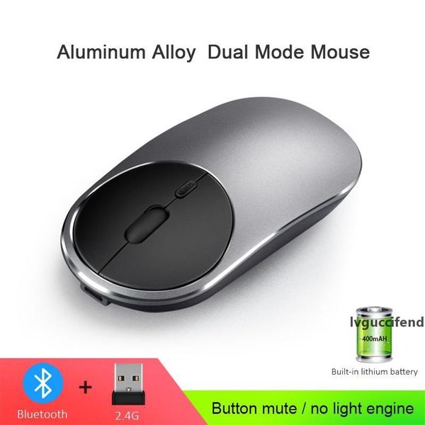 

bluetooth wireless mouse rechargeable silent aluminum alloy dual mode usb mouse 2.4g ergonomic optical mice for lapcomputer gaming mice