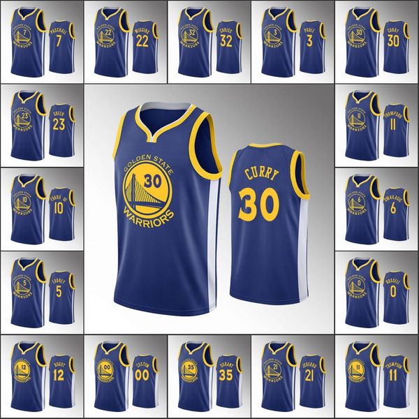 

golden state warriors men stephen curry klay thompson andrew wiggins eric paschall 2020 icon nba royal custom jersey