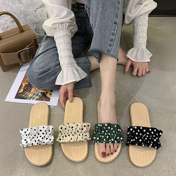 

5qa29 women's online celebrity slippers 2020 summer sandals and slippersslippersnew korean style fashion all-match flat bottom girl hea