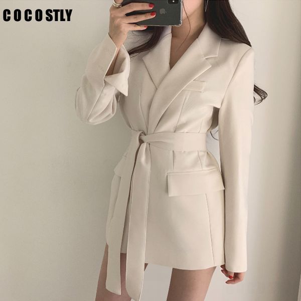 

2020 fall women blazers and jackets white blazer women long jacket black blazer cape plus size long sleeve womens suit, White;black