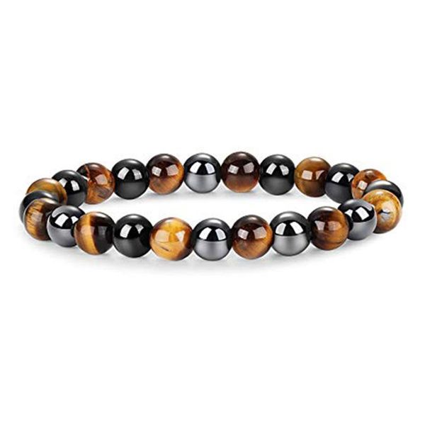 

natural tiger eye hematite beads bracelets men for magnetic health protection women jewelry new distance bracelet pulsera hombre, Black