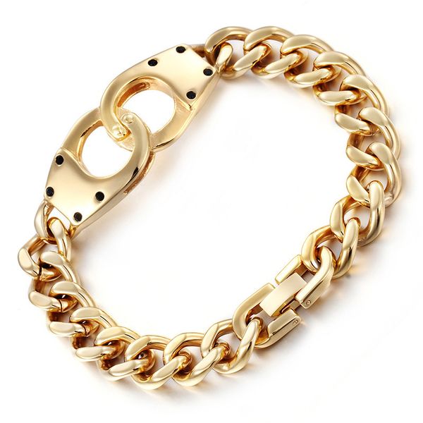 

card wheel korean style new creative sports casual bracelet titanium steel men's jewelry bracelet gift, Golden;silver