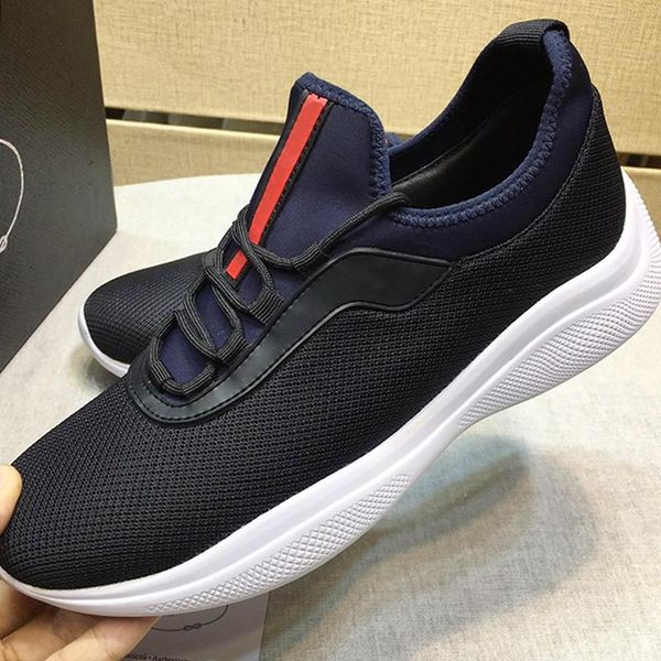 

luxury mesh and neoprene sneakers men 's shoes autumn and winter lightweight style shoes lace -up casual men sports shoes zapatillas h, Black