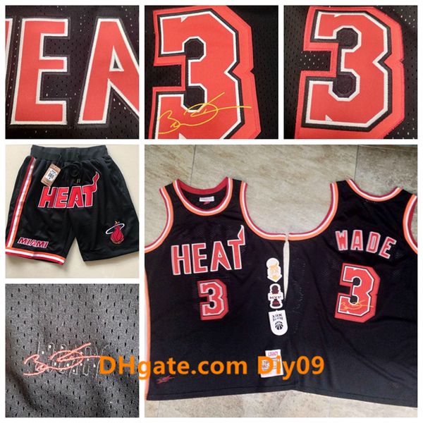 

мужчины mitchell ness 3 dwayne wade майами тепло-джерси wade нба желтый лиственные классики пенсионер limited баскетбольные шорты, Black;red
