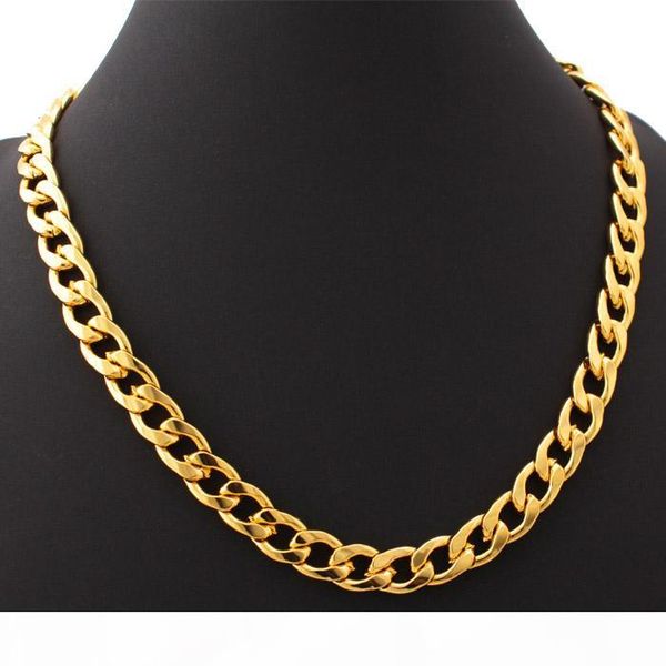 

18k gold plated chunky necklace bracelet chains 18k stamp men's snake necklace 11mm 55cm 22'' wholesale ys754, Silver