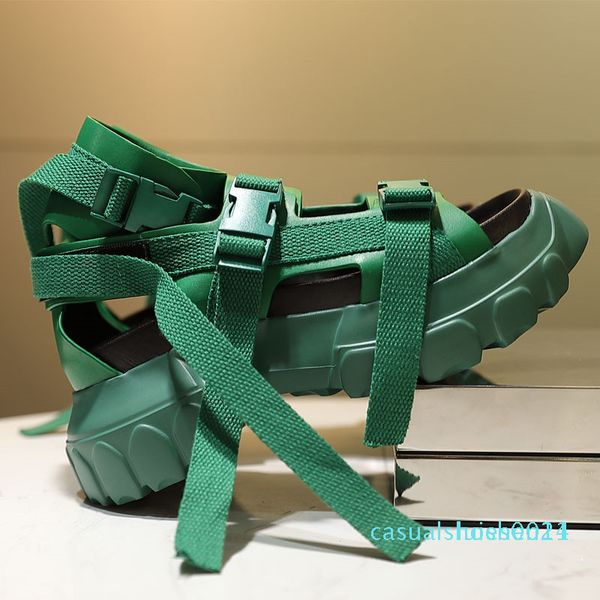 

platform women owens sandals thick soled heels shoes height increaming women buckle beach sandals transparent heel l24, Black