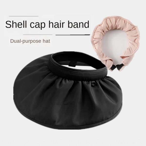 

korean shell fisherman sunscreen new empty sunscreen hat dual-purpose hair band large eaves fisherman hat, Blue;gray