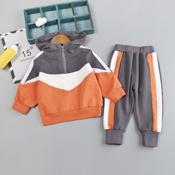 

melario boys clothes set autumn active casual clothing sets 2pcs patchwork sweatshirt and pants toddler boy clothes 1 5y, White