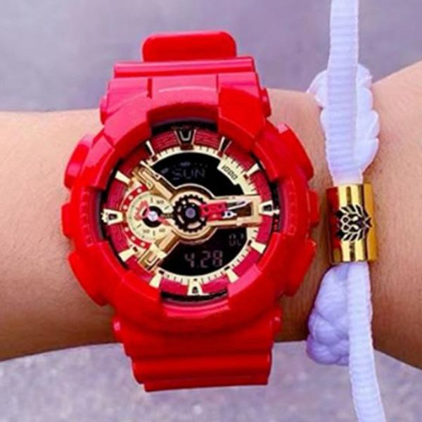 

marvel hero мужские спортивные часы хороший подарок все functional работы led digital watch gold red marvel limited edition хронограф наручн, Slivery;brown