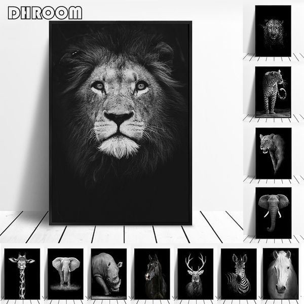 

canvas painting animal wall art lion elephant deer zebra posters and prints wall pictures for living room decoration home decor