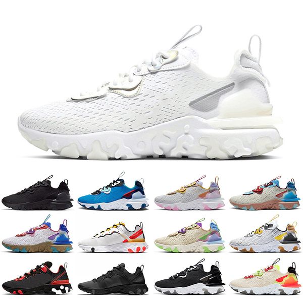 

triple white epic react vision womens mens running shoes black 2020 p blue saffron pink ast grey be true orange volt trainers sneakers, White;red