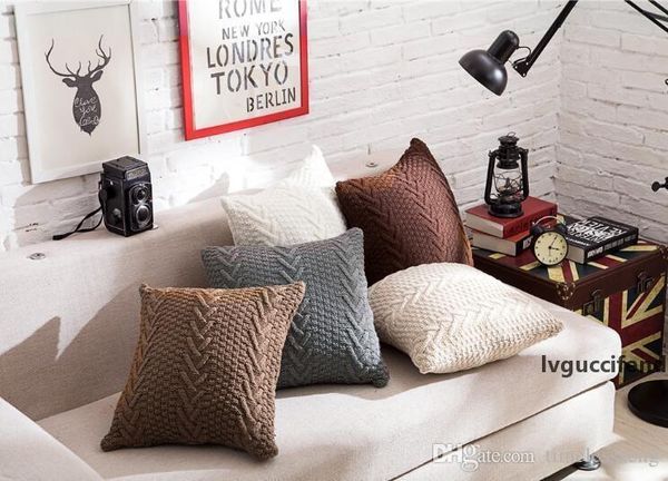 

confortable knitting pillow cover 45*45cm pillowcase soft pashmina material cushion cover pillowslip pillow case home sofa decor