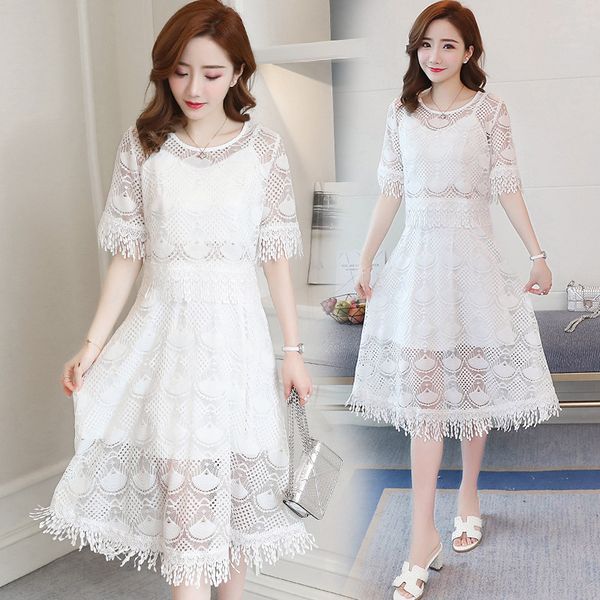 

strapped dress new style lace maternity clothes nursing gentle wind fairy elegant two-piece set maternity dress, White