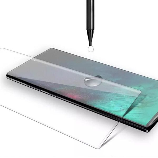 3D gebogener Vollkleber UV-Flüssig-Displayschutz Vollkleber gehärtetes Glas für Samsung S24 S23 S22 Ultra S21 Plus S20 S10 S9 S8 Note 20 10 9 8 Fabrikpreis