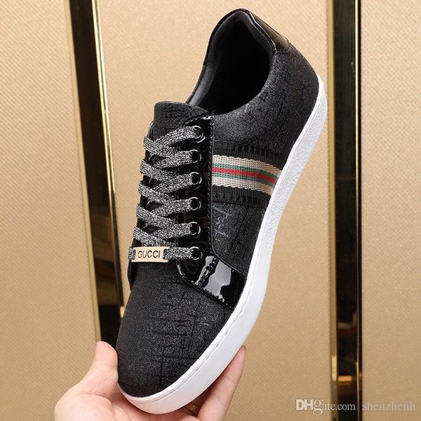 

men 's breathable sneaker fashion men 's shoes outdoor walking comfortable luxury shoes low lace -up casual men, Black