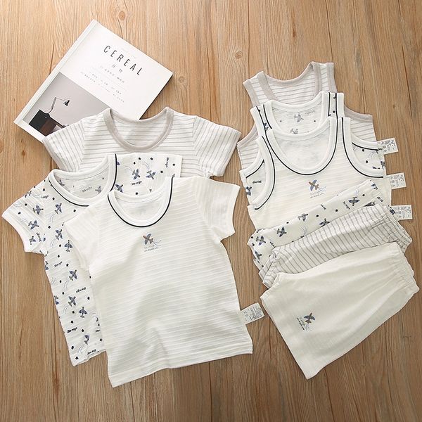

gh9x9 a pack of three pieces plane pattern thin hollow cotton breathable water absorbing quick-drying children's korean style vest vest, Blue