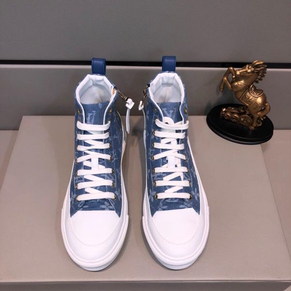 

2019q custom new high-cut letters men's casual shoes, trend versatile shoes, comfortable flat shoes, original box packaging: 38-4411, Black