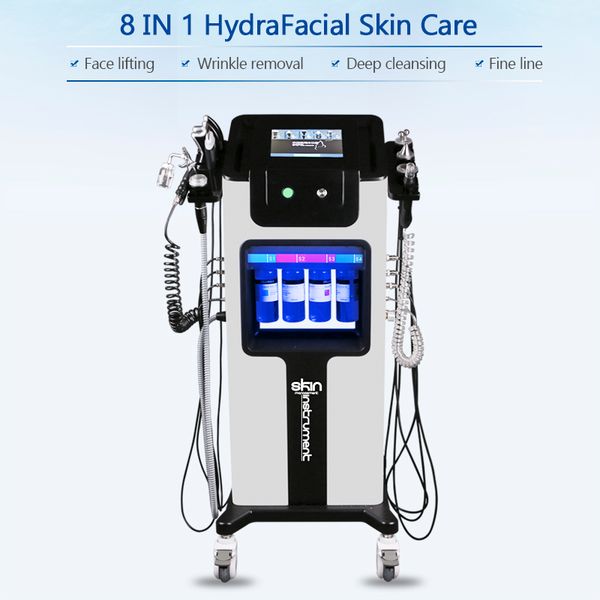 

8 in 1 oxygen jet peel oxygention facial machine for skin care beauty machines crystal diamond microdermabrasion water peeling, Black;white