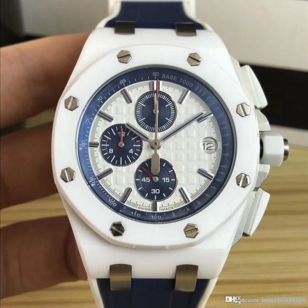 

ap21 men's luxury sport watch, royal oak series.diameter 42mm, ceramic case, rubber strap buckle, Slivery;brown