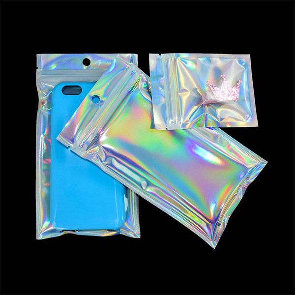 

79x118in пользовательского resealable пластиковых пакетов голографическая resealable сумка полупрозрачный сумка дизайн закуски упаковка мешо
