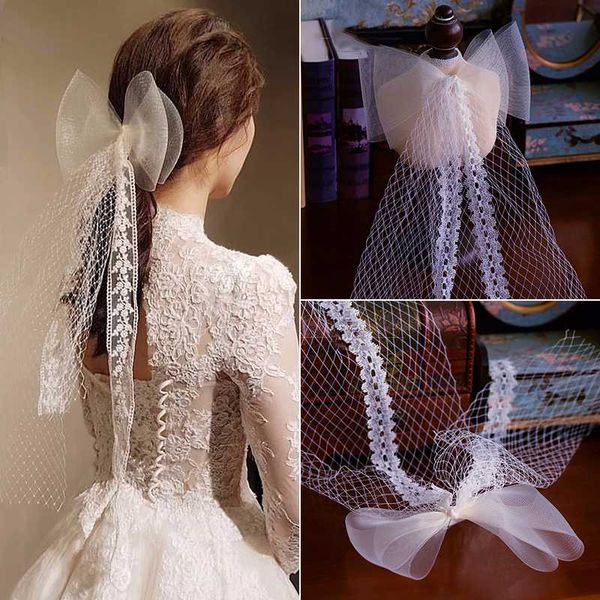 

fashion bow veil lace handmade wedding veils bridal hair ornaments wedding accessories headpiece barrettes jewelry bride velo, Golden;silver