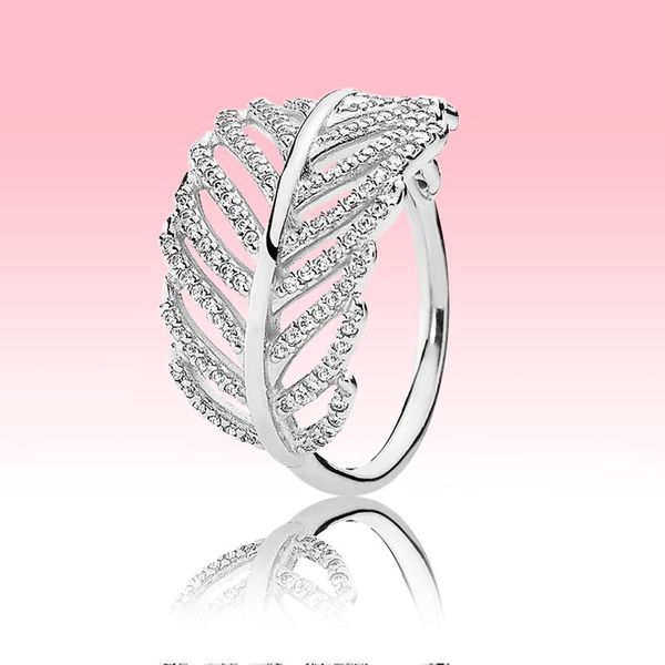 

100% стерлингового серебра 925 женщин grils лето ювелирные изделия для pandora light feather кольцо с первоначально розничной коробкой, Slivery;golden