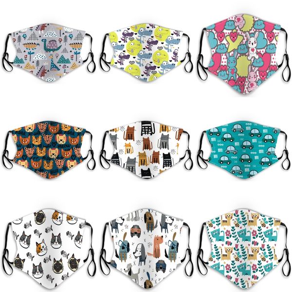 

protective kids mask cartoon facial mask anti-pm2.5 non-woven 3 layers breathable earloop masks wiht fast shipping#654