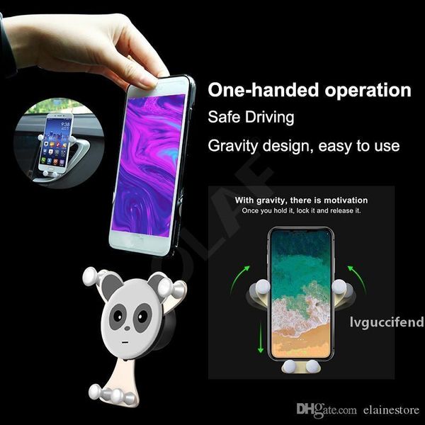 

car phone holder mobile phone stand cute smile face universal air vent gravity sensor phone holder for samsung s8 with retail pack