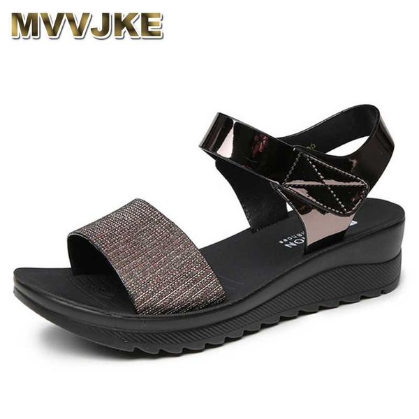 

mvvjke 2020 new summer women sandals flat shoes simple shiny glitter flats for women sandals fashion hoop & buckle flat with, Black