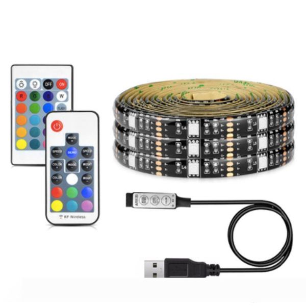 

5050 DC 5V USB RGB LED Strip 30LED M Light Strips Flexible Waterproof Tape 1M 2M 3M 4M 5M Remote For TV Background