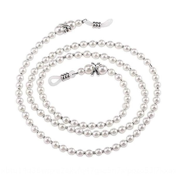 

handmade beaded pearl anti-shedding nonskid beaded chain glasses lanyard pearl glasses anti-skid chain, Blue