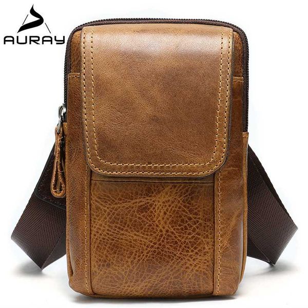 

auray two uses man small genuine leather bag casual crossbody shoulder bags for men messenger bag men leather waist pack