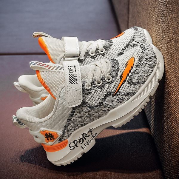 

boys' 2020 breathable flying weaving mesh sneakers trendy boys' middle and big children's father's mesh shoes children&#, Black