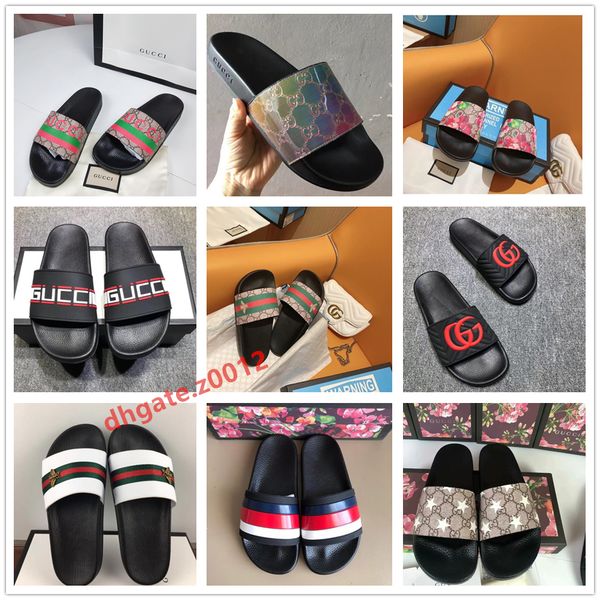 

brand men women slippers gg shoes summer soft footwear fashion male water luxury designer slides outdoor flat men sandals beach shoe, Black