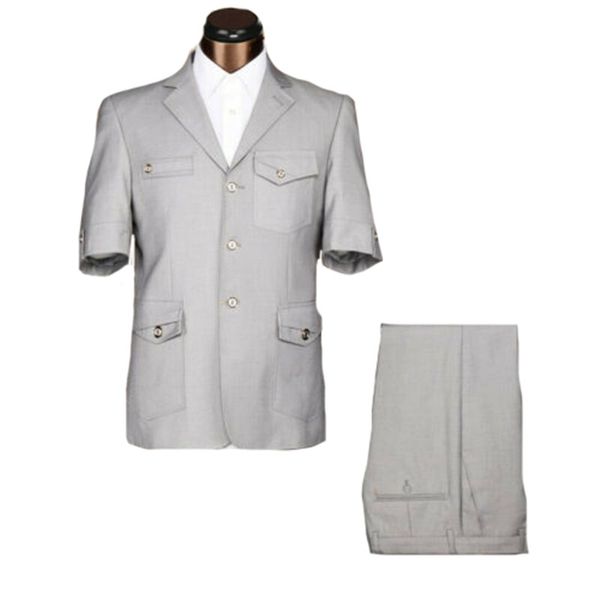 Abiti da uomo 2020 Smoking da sposa estivi Abito da sposo con risvolto con visiera a tre bottoni bello Abito da sposo slim fit su misura Best Man Wear