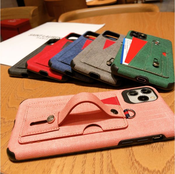 

retro cloth wallet phone kickstand bag case for iphone11 pro max xr xs x max canvas card slot cases cover for iphone 8 7 plus