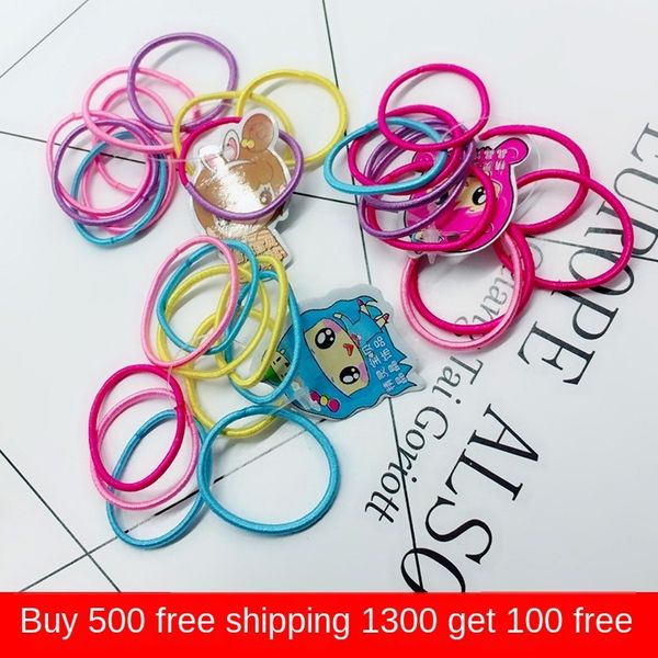 

japanese korean new children's candy fresh rubber band hair accessories colorful rubber band hair rope yiwu accessories, Slivery;white