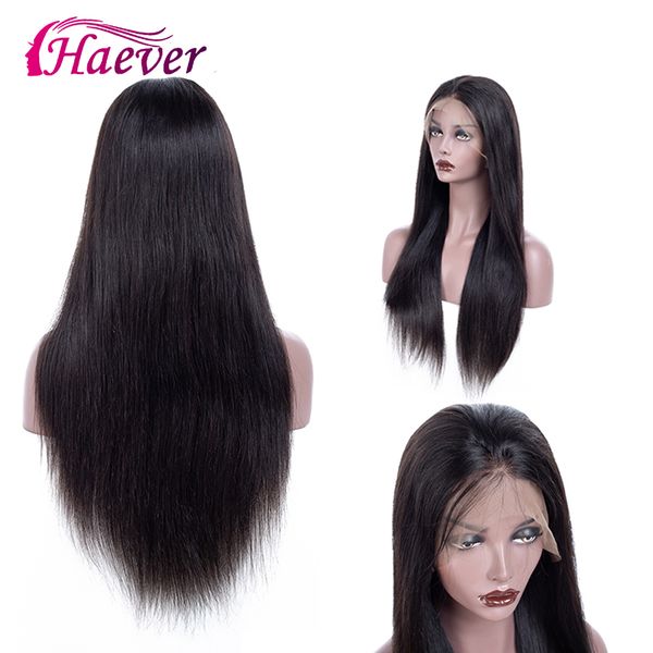 

haever remy 13x4 180% human hair wigs pre plucked brazilian straight lace frontal new hair baby hair for black women natural wig