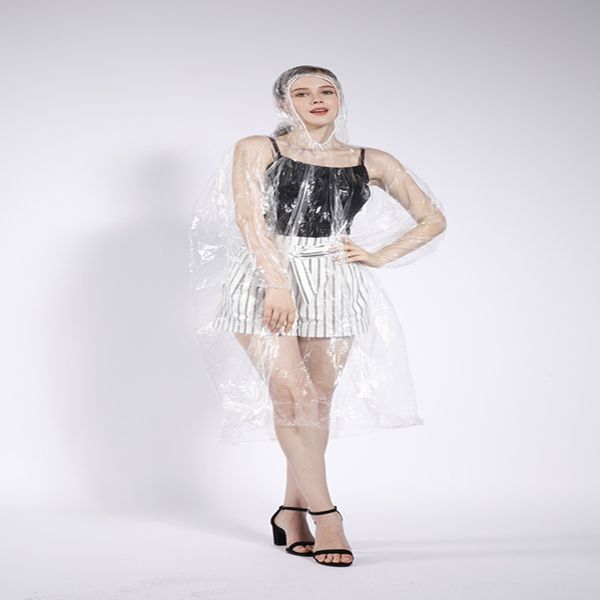 

uaa2d шляпы веревка прозрачное путешествие печати рекламы одноразовой шляпа веревочного прозрачный дождевика попутчика печать рекламы однора, Black