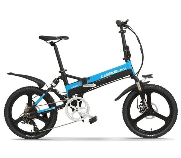 

ebike складной электрический велосипед спортивные велосипеды городские g550-s с removable 48в 13а литиевая батарея, Silver;blue